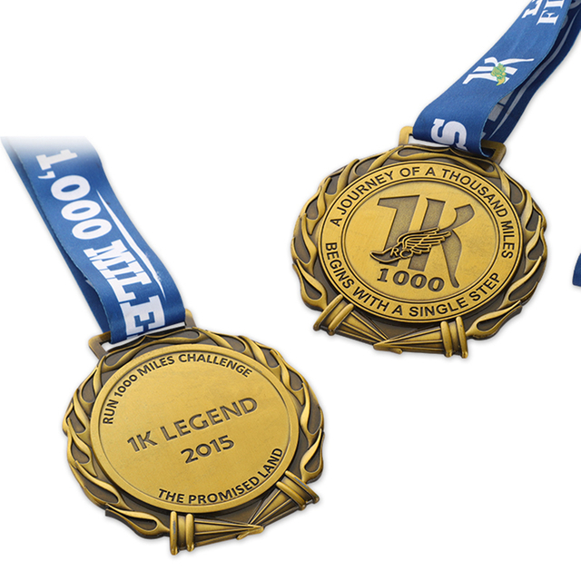 Medalla de oro de carrera personalizada Virtual Medalla de corredor de carrera virtual de 1K cerca de mí