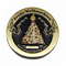 Moneda de oro de metal de Navidad de esmalte suave de cristal personalizado