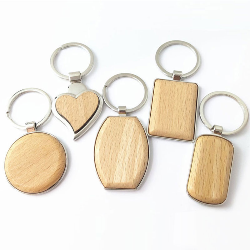 Llavero de madera de metal personalizado al por mayor de fábrica