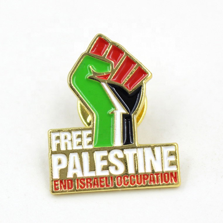 Pin de solapa con bandera de Palestina de esmalte duro suave 