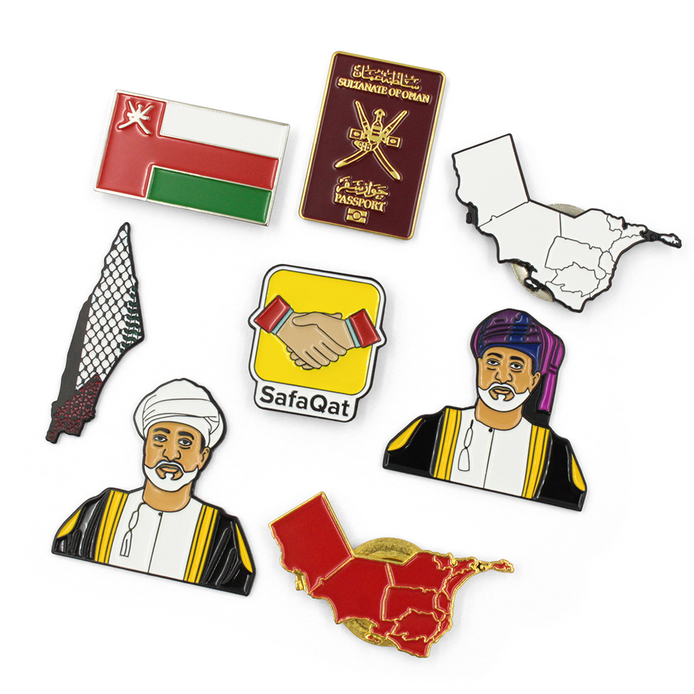 Insignia magnética del Pin del mapa de la bandera de Omán del esmalte suave por encargo