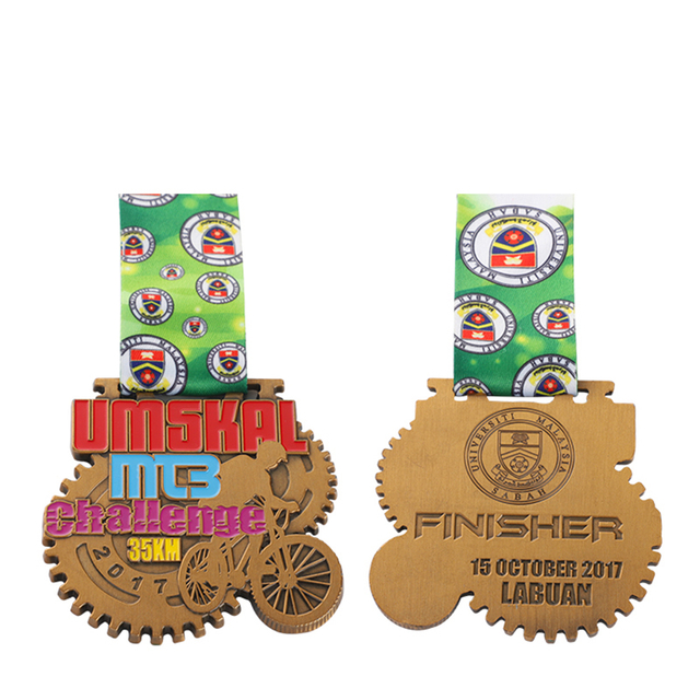 Desafío 35K Estrella de Bronce Ciclismo Relegious Milagroso Collar Medallas y Cintas Militares