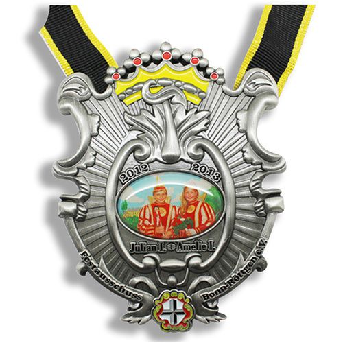 Medalla de metal con inserción de pegatina de impresión 3D CMYK
