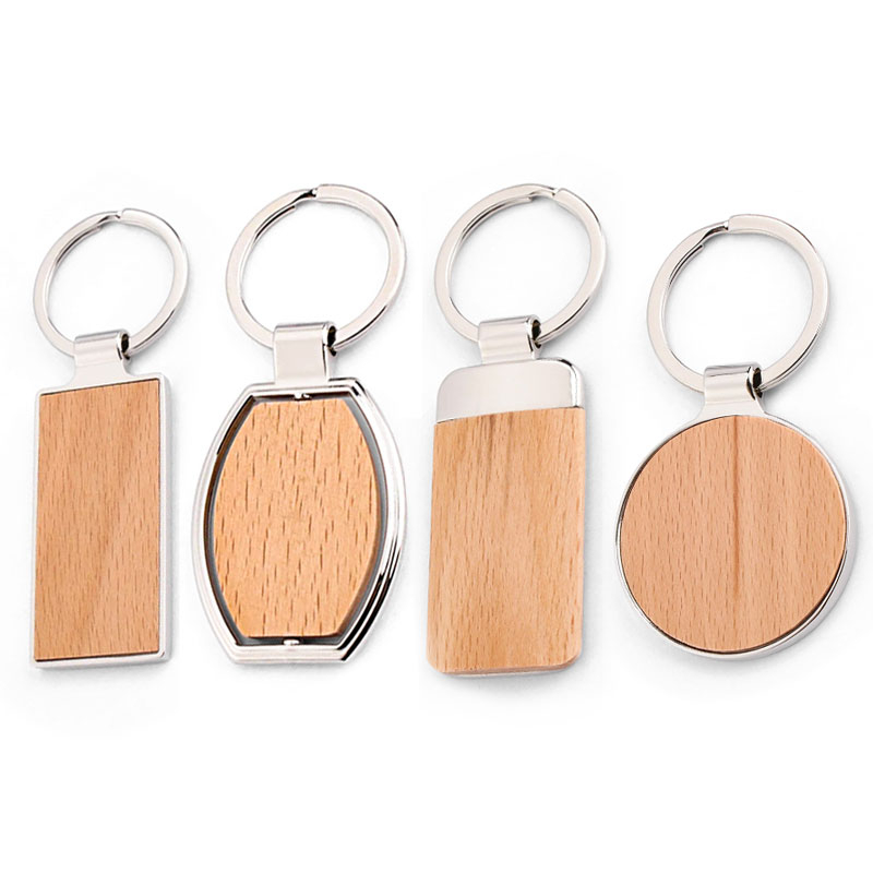 Llavero de madera con nombre en blanco personalizado al por mayor de fábrica 