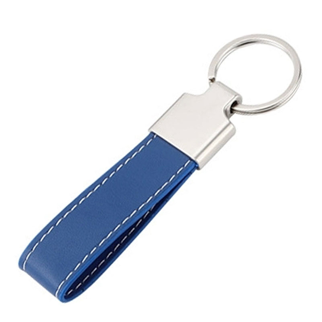 Llaveros de cuero en blanco para hombre con logotipo grabado personalizado 