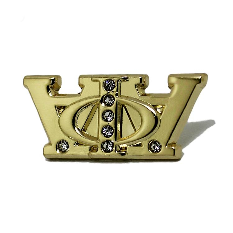 Pin de solapa de metal con corona de cristal 3D