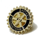 Pin de solapa giratorio de metal personalizado con trenzado dorado
