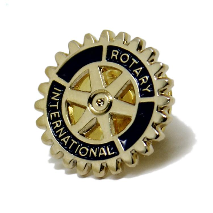 Pin de solapa giratorio de metal personalizado con trenzado dorado