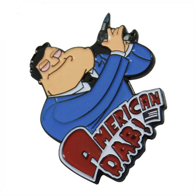 Insignia de pin de metal esmaltado de dibujos animados de hombre fresco