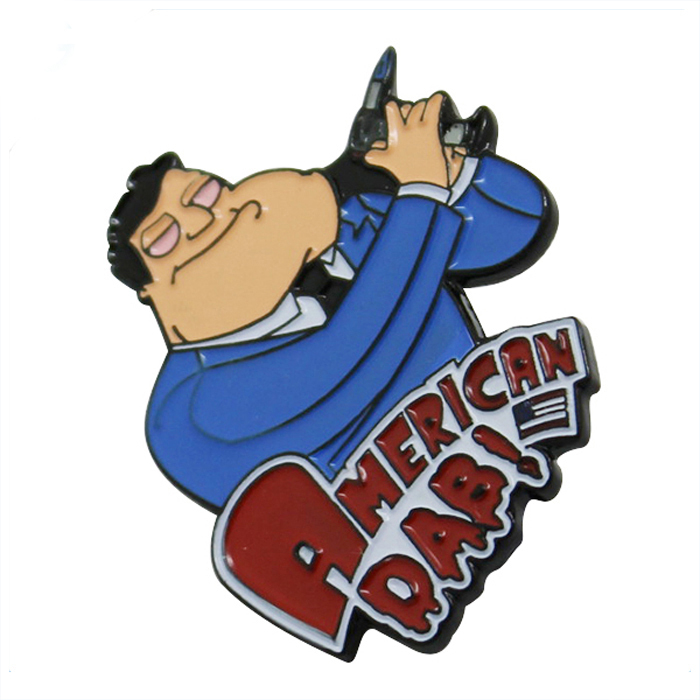 Insignia de pin de metal esmaltado de dibujos animados de hombre fresco