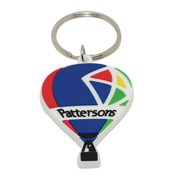 Llavero de PVC suave con paracaídas colorido personalizado