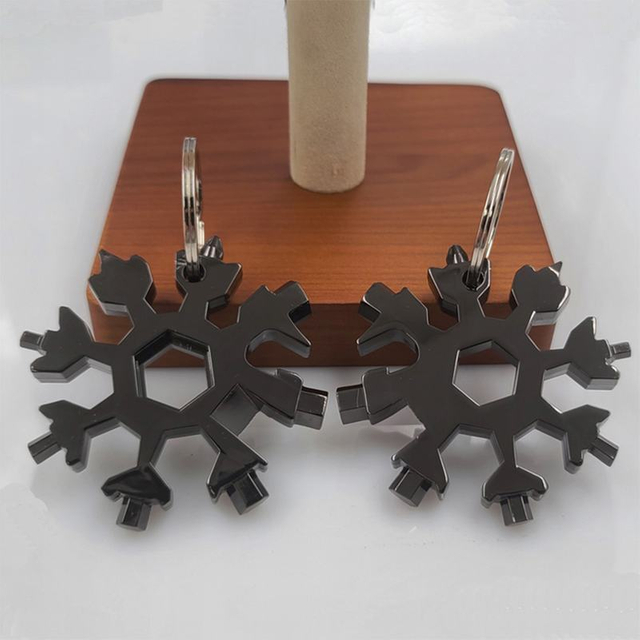 Desuccus 18 en 1 copo de nieve multiherramienta de acero inoxidable abridor de botellas de copo de nieve/kit de destornillador Phillips plano/llave 